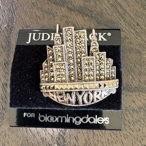 Judith Jack Skyline Brooch Sterling Silver and Marcasite 19.8 g